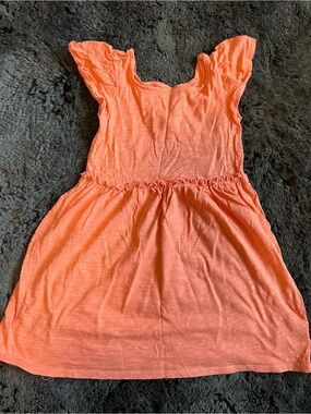 Coral Orange Girls' Short Sleeve Summer Dress Size 4T